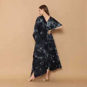 Vestido largo bohemio elegante y elegante para mujer, caftán largo con tinte de corbata, vestidos informales de noche holgados, 100% algodón Natural - Product Image 4