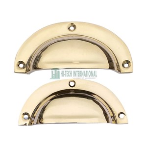 Kak — poignées de meuble en laiton poli doré, 95mm, pour porte, tiroirs à traction, coque, pour commode ou armoire, vente en gros - Product Image 2