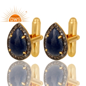 Colgante de plata de ley 925 con piedras preciosas de zafiro azul, joyería de plata - Product Image 2