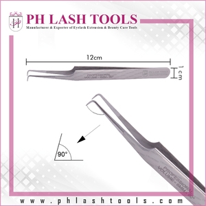 Pincettes en acier inoxydable pour Extension de cils, pince à épiler Volume de 6 mm à 90 degrés, pince à nuisibles et ronde - Product Image 5