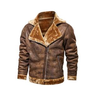 Vestes d'hiver à col montant en cuir de mouton véritable pour hommes - Product Image 1