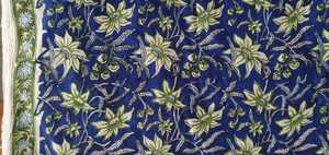 Beautiful Indigo Color Cotton Fabric <b>White</b> Floral Print Cotton Fabric Block Printed Fabric for Home Textiles Clothing - Product Image 3