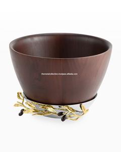 Bol de service en bois pour la maison ustensiles de cuisine vaisselle de service à salade plat & plateau décor de couleur marron bol à fruits en bois design Antique - Product Image 4