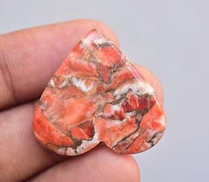 1 Cabochon de cœur de couleur Turquoise, gros bijou en forme de cœur, éponge de corail, turquoises en cuivre, vente en gros - Product Image 6