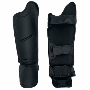 Genuine Leather Special Shin Instep Guard Kick <b>Boxing</b> <b>Training</b> Muay Thai Shin Instep Guard with Custom logo - Product Image 5