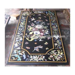 Exclusive Natural Black Marble <b>Dining</b> <b>Table</b> Tops For <b>Dining</b> Room Decor - Product Image 1