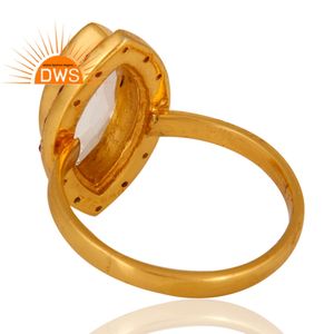 Anillo de GEMA de cuarzo con cristal de rubí Natural para mujer, joyería chapada en oro de 18k, joyería al por mayor - Product Image 4