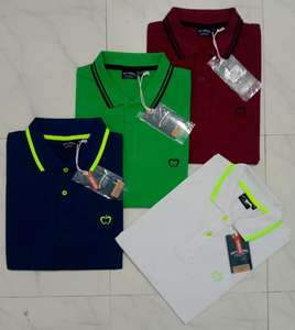 Polos de algodón informales para hombre, manga corta, marca Overrun, con etiquetas, botones, cuello vuelto, lote de camisetas - Product Image 1