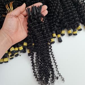 Extension de cheveux humains ITIP crépus bouclés vietnamien Remy 100% cuticule aligné Machine Double trame couleur personnalisée en gros haute - Product Image 4