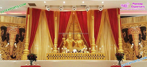 Escenario de Recepción de Boda Musulmana de Ensueño en Londres, Panel de FRP Clásico Dorado para Decoración Redonda de Bodas Antiguas en Canadá, Decoración para Fiestas en EE. UU. - Product Image 2