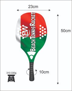 Raquetas de Tenis Playa y Pádel Hechas a Medida con Fibra de Carbono y Vidrio, Peso 310-330g, Longitud 50cm, Logotipos y Combinaciones de Colores - Product Image 3