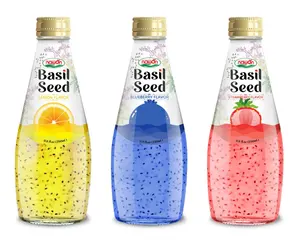 Fresh Tamarind Basil Seed Drink Vietnam Supplier 290ml Glass Bottle Free Sample Wholesale Price Healthy