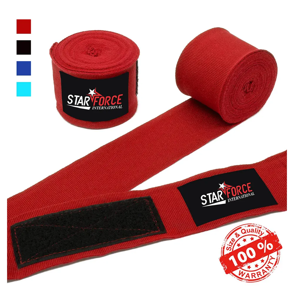 SFI High quality custom hand wraps Comfortable reusable nylon soft webbing band with hook and loop lace up Boxing Straps hand
