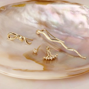 Pendientes <span class=keywords><strong>de</strong></span> Diamantes <span class=keywords><strong>de</strong></span> <span class=keywords><strong>Plata</strong></span> 925 con Bola <span class=keywords><strong>de</strong></span> Oro Sólido <span class=keywords><strong>de</strong></span> 3mm para Mujer - Product Image 4