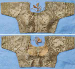 Blouse de travail en soie brodée Readymade Saree - Product Image 5