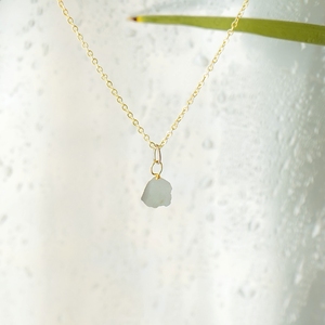 Collier pendentif en pierre précieuse aigue-marine brute à la mode or 925 fil d'argent Sterling enveloppé idée cadeau de fête de mariage unisexe - Product Image 2