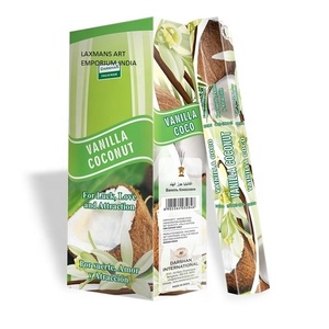 Darshan Vanille Noix De Coco Parfumé Roulé À La Main Bâtons D'encens Hexagonal Pack Grossiste Exportateur De L'Inde - Product Image 1