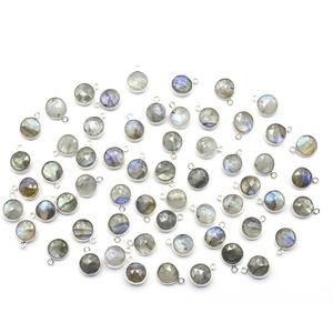 <b>Labradorite</b> Round Shape 925 Starling Silver Bezel Silver Plated <b>Pendant</b> Handmade Jewelry Making - Product Image 1