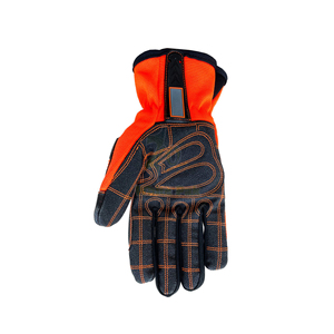 Guantes de impacto de cuero de calidad Tamaño XL Protección anticorte para trabajo en campos petroleros y Material de goma de seguridad - Product Image 3