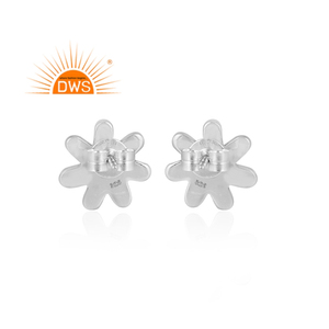 Pendientes de plata de primera ley y amatista para mujer, aretes pequeños, plata esterlina 925, piedra Natural, color morado, forma de flor - Product Image 4
