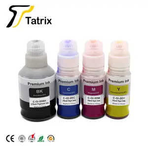 Tatrix गर्म बिक्री GI-20 फिर से भरना स्याही के लिए संगत पानी आधारित थोक बोतल फिर से भरना Inkjet स्याही GI-20 कैनन PIXMA G5020 G6020 g7020