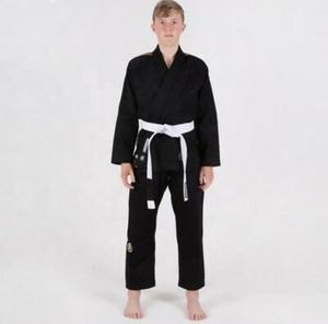 Traje de Karate negro de tela de algodón profesional Unisex Karate Gi con diseño personalizado para adultos en conjuntos de Judo y MMA - Product Image 1