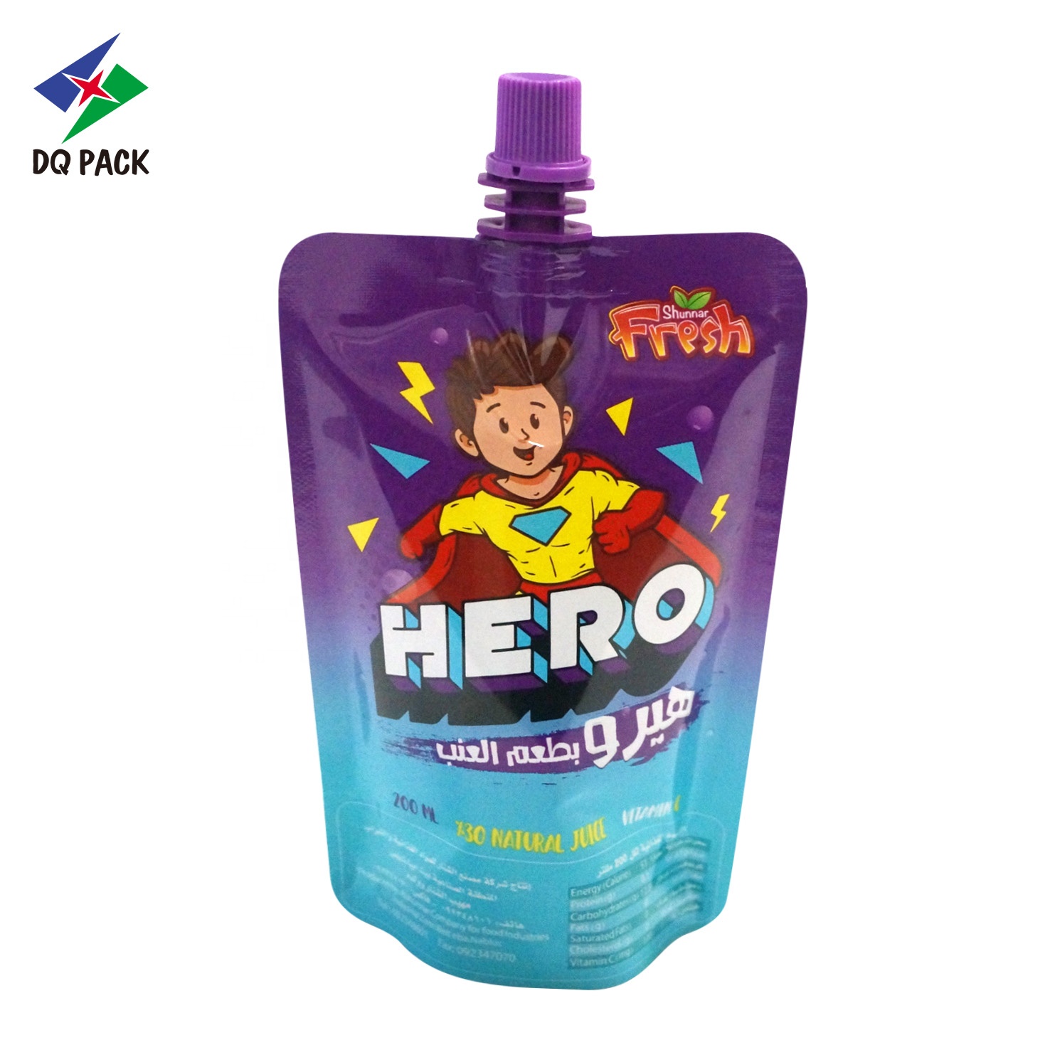 Custom Printing Reusable Stand up Pouches Food Grade 250ml 350ml 500ml 1L Juice & Soda Bags with Spout