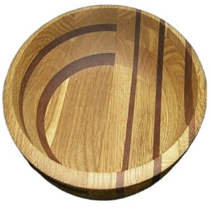 Tazón de madera con Mango de diseño natural, cuenco de resina esmaltada - Product Image 1