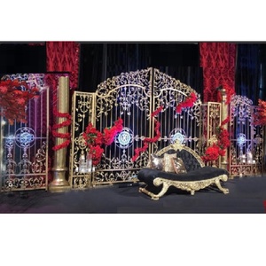 ฉากหลังเวทีโลหะสีทองสำหรับงานแต่งงาน,ฉากหลังสำหรับงานแต่งงานประตูโลหะสำหรับเวทีฉากสแตนเลสสตีล - Product Image 1