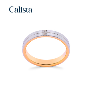 ชุดแหวนแต่งงานสำหรับผู้ชายและผู้หญิง,ชุดแหวนทองคำขาว18K สีเหลืองทอง - Product Image 2