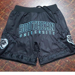 Pantalones cortos de algodón para hombre, ropa deportiva masculina de punto con logotipo personalizado, longitud hasta la rodilla, para entrenamiento de gimnasio, correr - Product Image 5