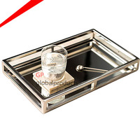 Bandeja de servicio de ramadán de alta calidad, con asas de diseño de nudo dorado, bandeja para Decoración de mesa