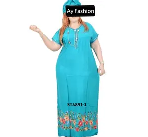 Ay Nuovi Arrivi Africano di Cotone Abaya Abiti <span class=keywords><strong>Marocco</strong></span> Ricamato Abito Caftano - Product Image 1