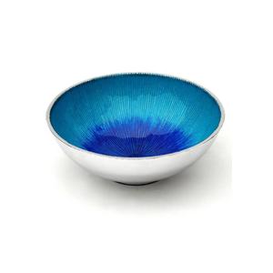 Cuenco de aluminio de forma redonda, color azul esmaltado para mesa de comedor y utensilios de cocina, cuencos para servir comidas y ensaladas - Product Image 1