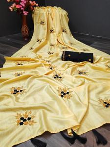 Mousseline de soie Pedding Tissage Travail Saree avec Chemisier Pièce Partie Porter Sari Pas Cher Bas Prix En Gros Fabrication Surat Alphanumero - Product Image 5