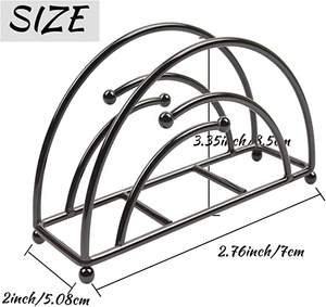 Soporte de almacenamiento de servilletas de hierro negro estándar Soporte de pañuelos de utensilios de cocina de acero inoxidable más vendido para el hogar y el restaurante - Product Image 2