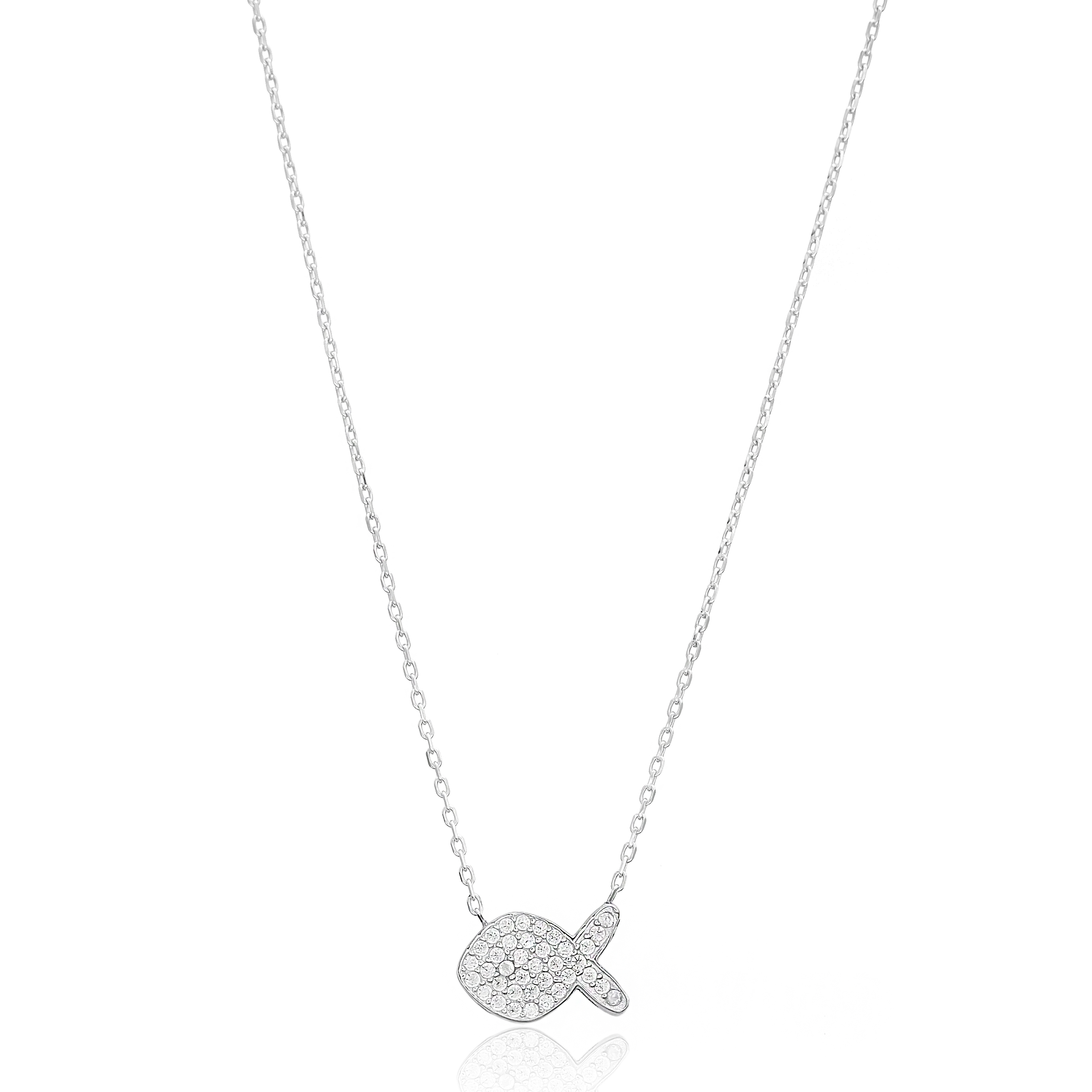 Pendentif poisson et boule en argent 925 - 12mm - Trou: 1mm