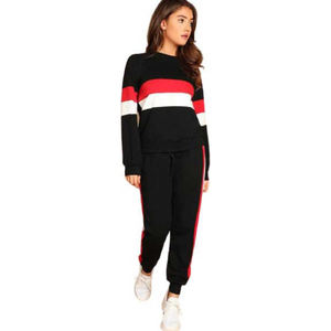 Chándales personalizados de Invierno para mujer, ropa de correr de lana multicolor, talla grande, ajustados - Product Image 1