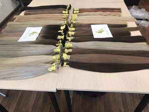 BAMBOOHAIR-extensiones de cabello ruso Remy, extensiones de pelo de doble punta, pelo virgen a granel - Product Image 4