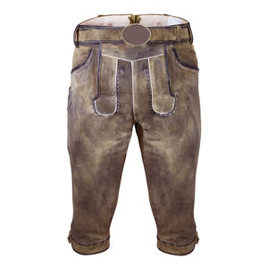 Best Selling Bavarian <b>Shorts</b> Customized Deer Leather Made <b>Slim</b> <b>Fit</b> Leather <b>Shorts</b> for Youth Made in Pakistan - Product Image 4