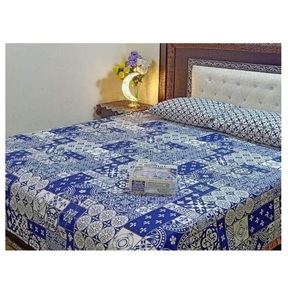 Sábana de algodón puro para cama, todas las tallas, estampado de color azul, alta calidad - Product Image 5