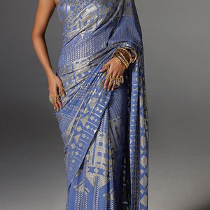 Indian Georgette Saree Blusa Secuencia Bordado Mujeres Fiesta Boda Desgaste Moda Étnica Surat India Colección al por mayor - Product Image 6