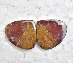 ตะเข็บหินอาเกตคู่ Cabochon พลอยโมราธรรมชาติ,ชุดอัญมณีอาเกตผสมรูปทรงตะเข็บคู่ - Product Image 3