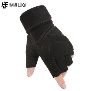 Guantes de cuero personalizados para gimnasio, manoplas largas para levantamiento de pesas, Unisex - Product Image 3