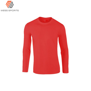 T-shirt à manches longues pour homme, gris, col rond, 100% coton, tricoté, décontracté, couleur unie, respirant, à porter en automne - Product Image 4
