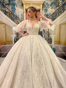 Robe de mariée longue et élégante en mousseline, Satin, Tulle, tenue de soirée, de luxe, de haute qualité, nouveau, - Product Image 5