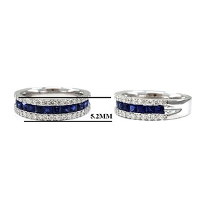 Fournisseur de bijoux Meilleure qualité précieuse 18k or blanc massif naturel saphir anneaux pour femmes - Product Image 2