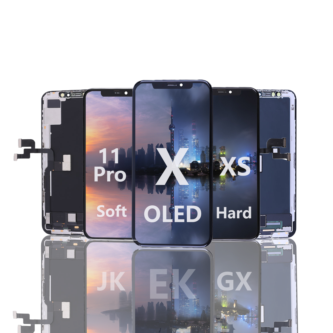 Лидер продаж, мягкий жесткий OLED-экран X XS 11 Pro GX JK HX, конкурентоспособная цена, для iPhone X XS Max 11 Pro Max EK, мягкий OLED-экран