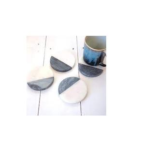 Assortiment de sous-verres en pierre de marbre, 5 pièces, sous-verre polis avec support pour utilisation à la main - Product Image 6