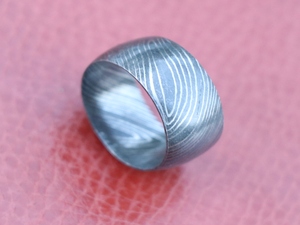 Anillo de boda de acero damasco - Product Image 2